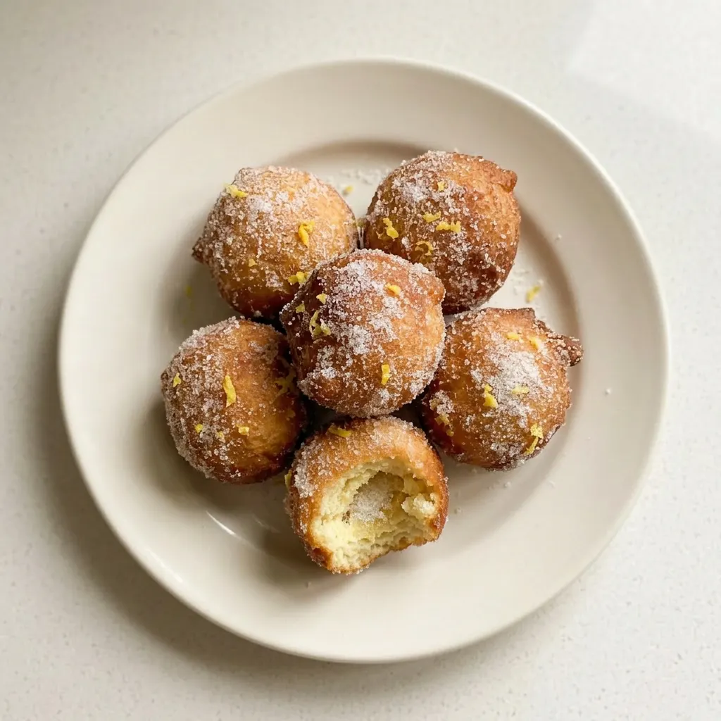 A plate of lemon donuts, each ring-shaped with a pale yellow glaze, some with a slight sheen.