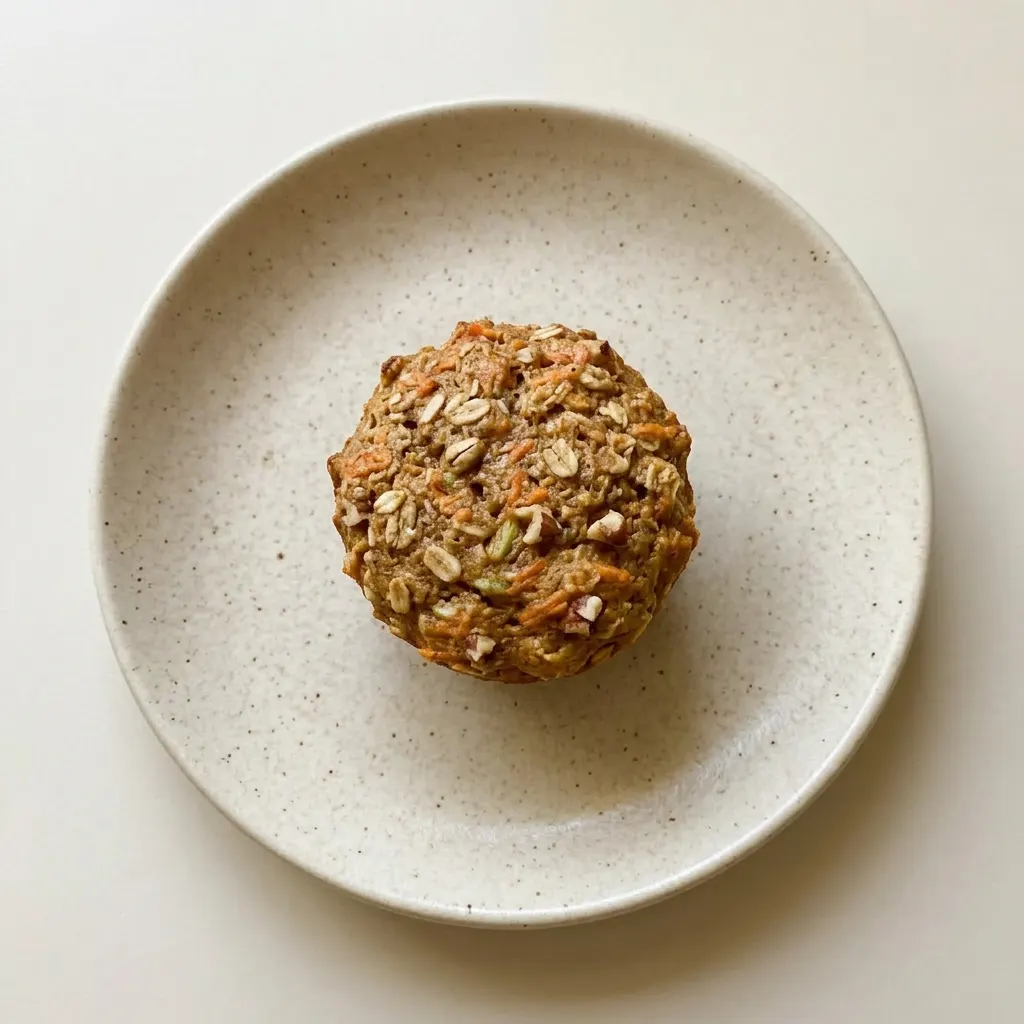 Ready to serve: a muffin studded with oats and cinnamon, butter melting on the warm surface.