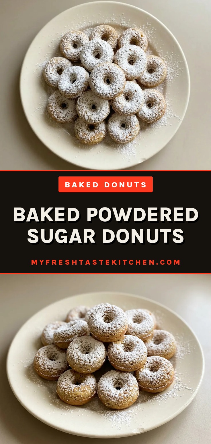 Golden brown donuts coated in powdered sugar, with cinnamon and nutmeg visible on the surface.