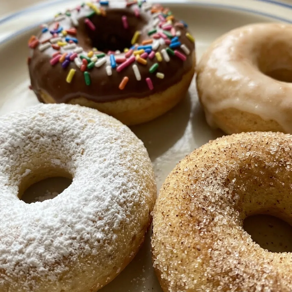 Up close, a golden donut with a glossy white glaze and visible nutmeg specks, tilted slightly.