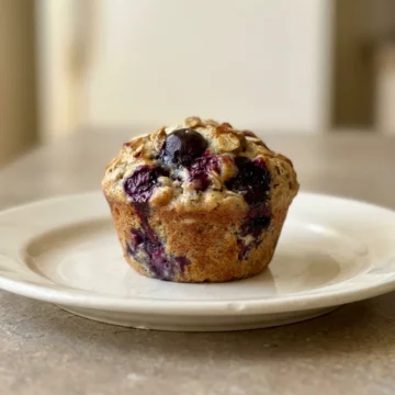 Healthy Low Calorie Blueberry Oat Muffins
