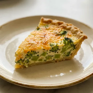 Broccoli Cheddar Cheese Quiche
