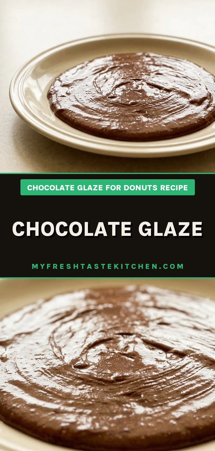 Chocolate glaze made with powdered sugar, cocoa powder, and heavy cream, glossy and smooth.