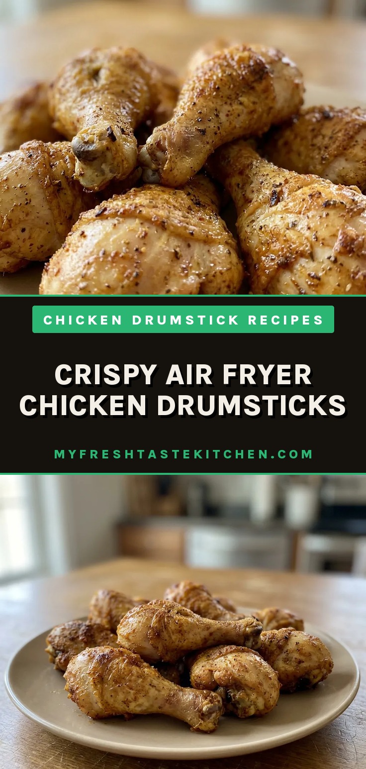 Top-down look at three crispy chicken drumsticks arranged in a circle, seasoned with visible paprika and black pepper specks.