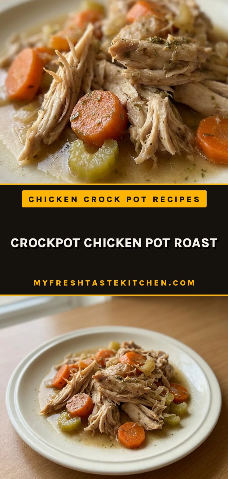 Bird's-eye view of chicken thighs with carrots, celery, and onion in a rich brown gravy.