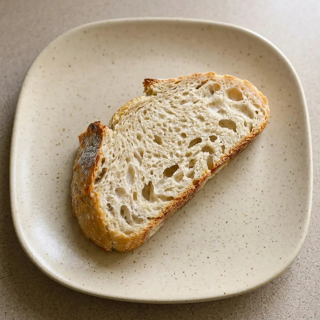 Ready to serve: a crusty round loaf with a deep golden brown crust, scored on top, and a light sprinkling of salt crystals.