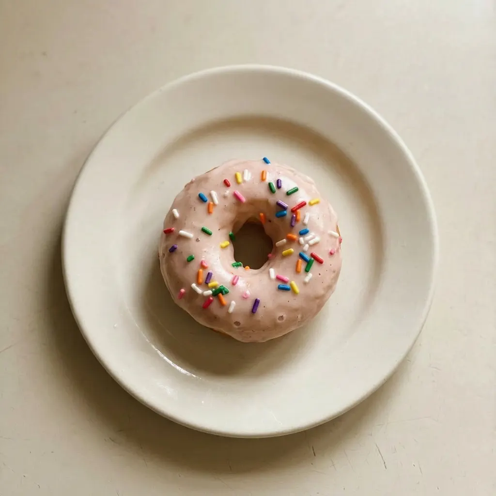 Ready to serve: a maple-glazed donut and a chocolate-sprinkled donut arranged side by side.