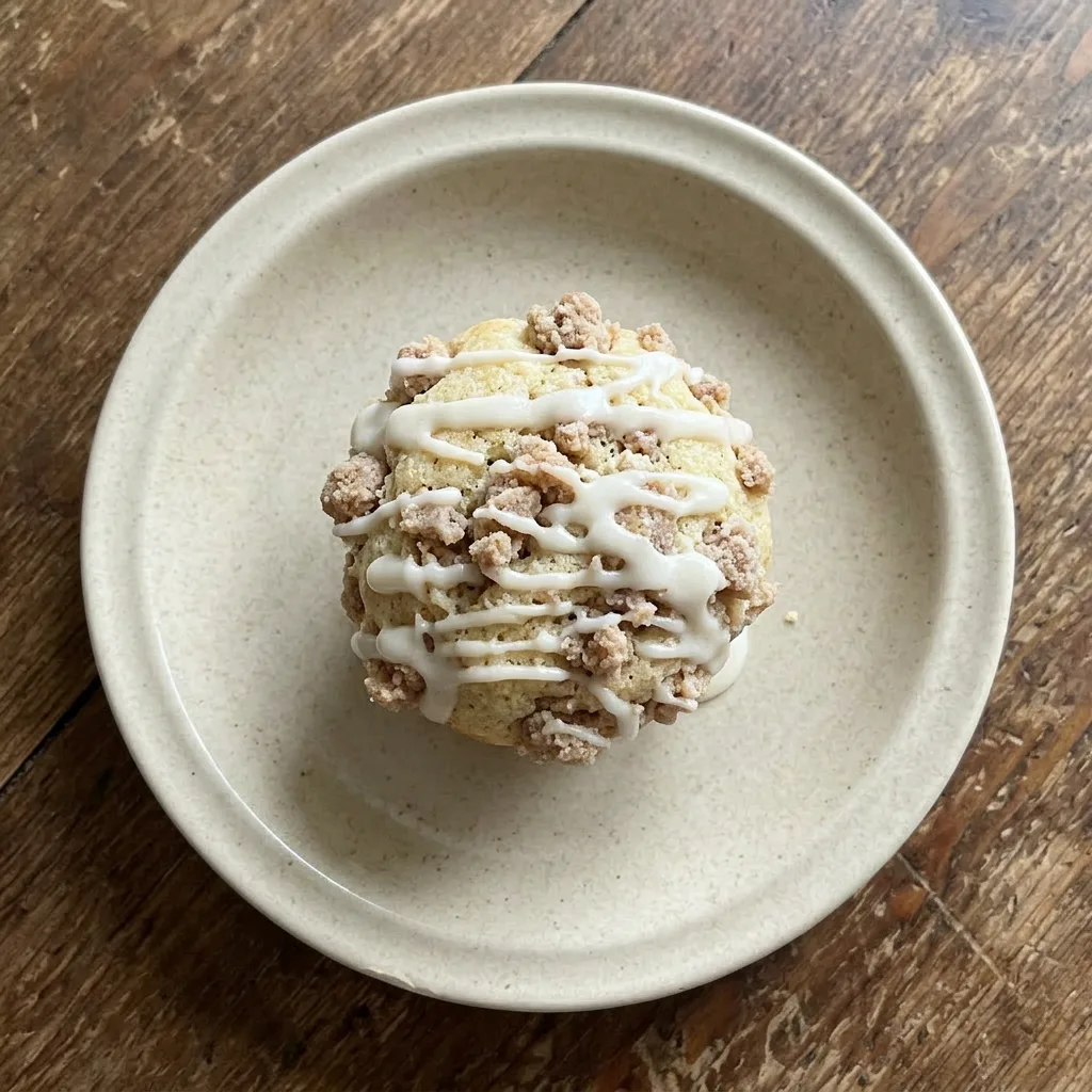 A plate of two muffins, one cut in half revealing a moist crumb, with butter melting into the warm surface.