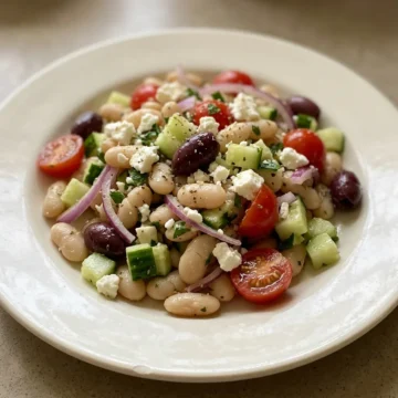 Greek Bean Salad with Lemon Marinated Beans