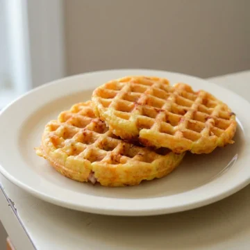 Ham and Cheese Chaffles (Keto, 1 Net Carb)