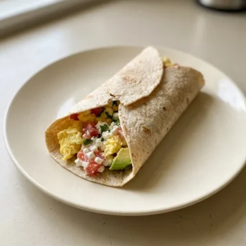 High-Protein Breakfast Wrap with Cottage Cheese and Avocado