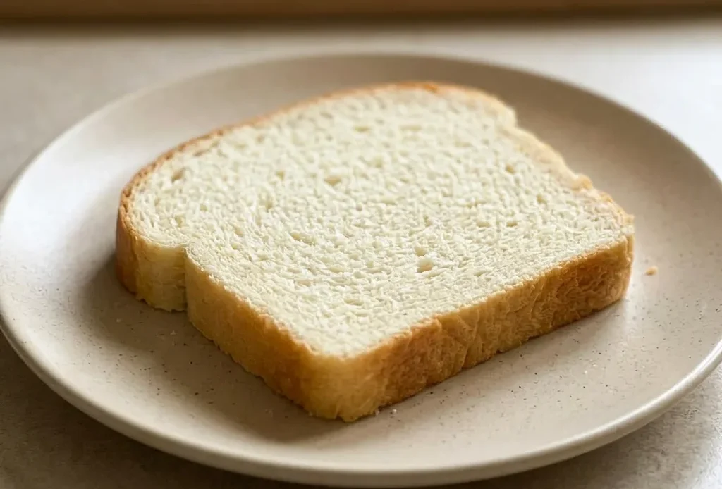 Bird's-eye view of a round loaf with a golden brown crust and a light dusting of flour, sliced into wedges showing a soft white crumb.