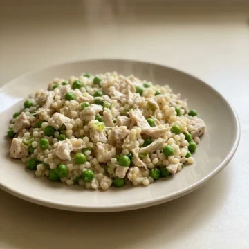 Israeli Couscous with Chicken and Peas