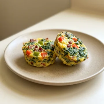 Low FODMAP Egg Muffins with Spinach, Peppers & Bacon