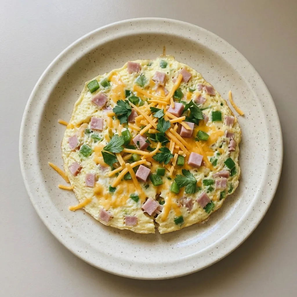 A plate of omelet filled with sautéed mushrooms, onions, and spinach, garnished with fresh parsley and a side of cherry tomatoes.