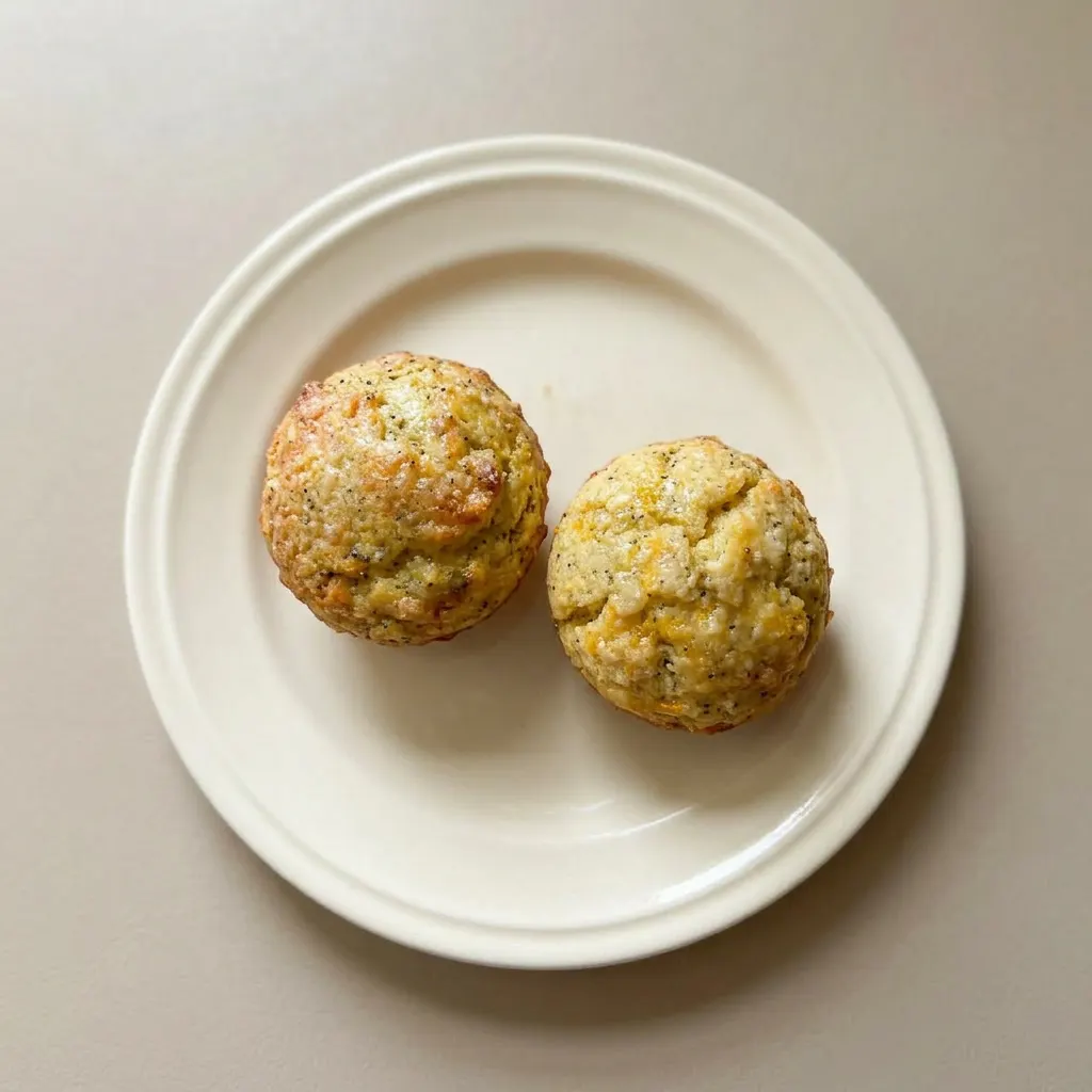 A serving of a dome-topped muffin with orange zest and poppy seeds, drizzled with yogurt glaze.