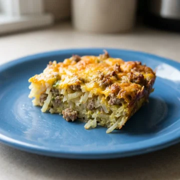 Overnight Cheesy Sausage Hashbrown Breakfast Casserole