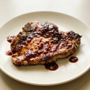 Raspberry Balsamic Glazed Pork Chops