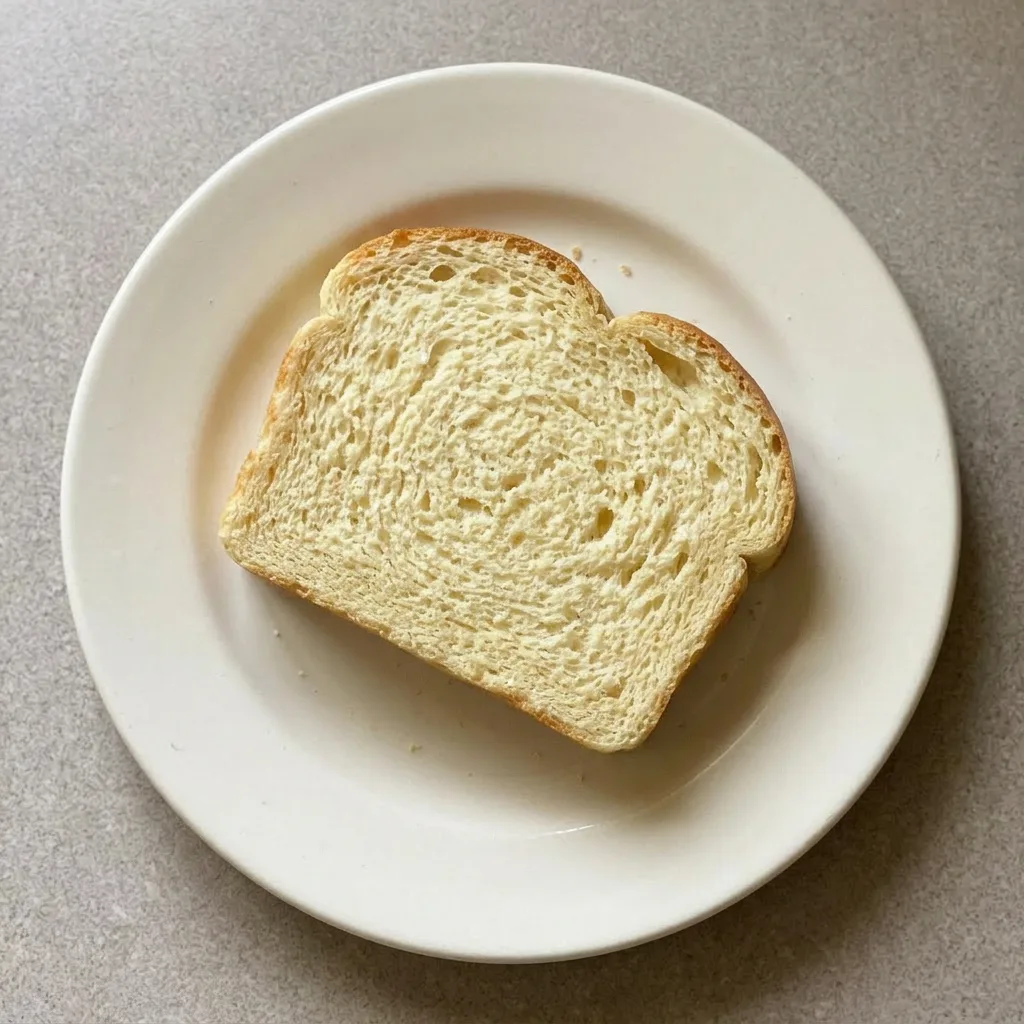 A serving of warm bread with a pat of butter melting into the cut surface.