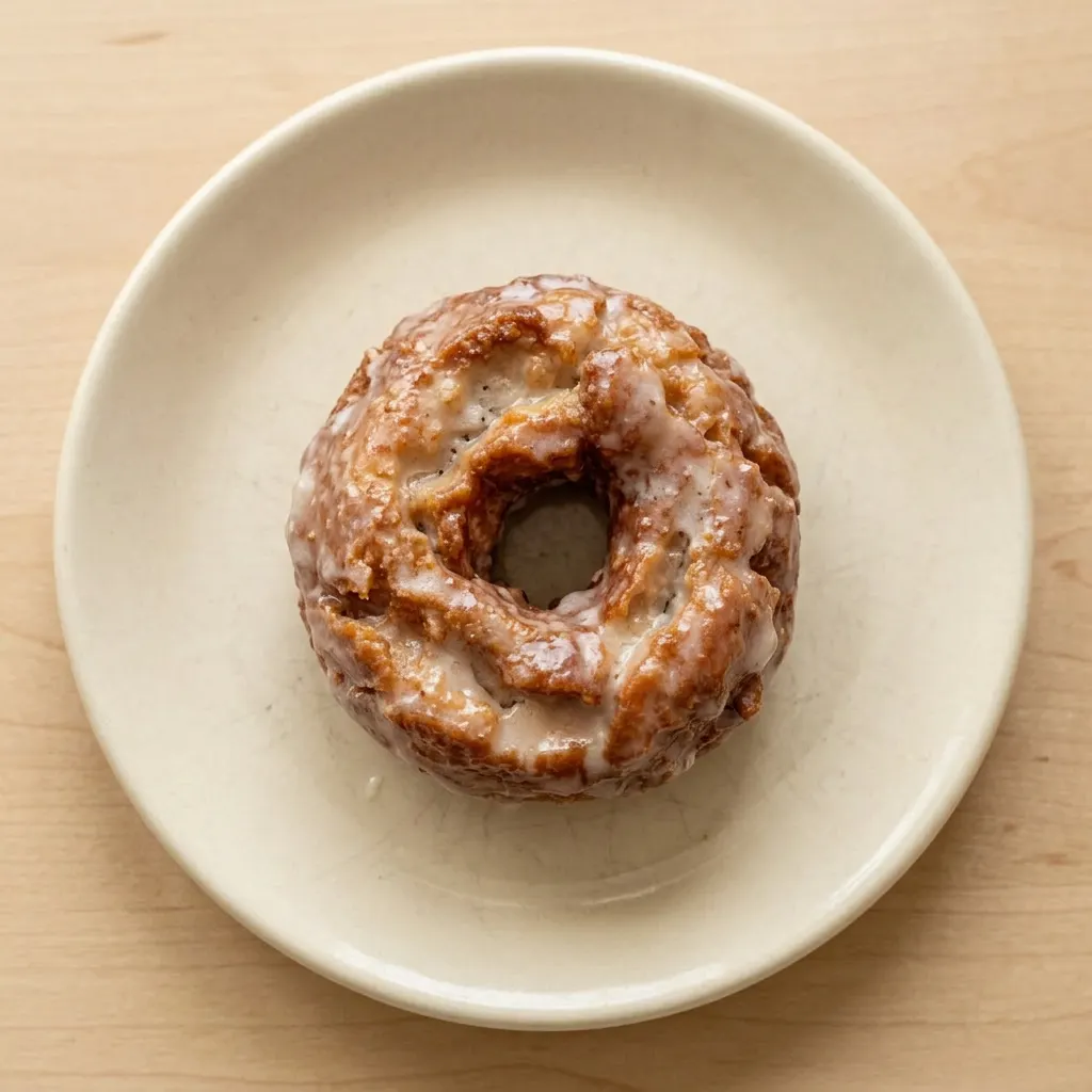Ready to serve: a stack of sour cream donuts drizzled with vanilla glaze and dusted with powdered sugar.
