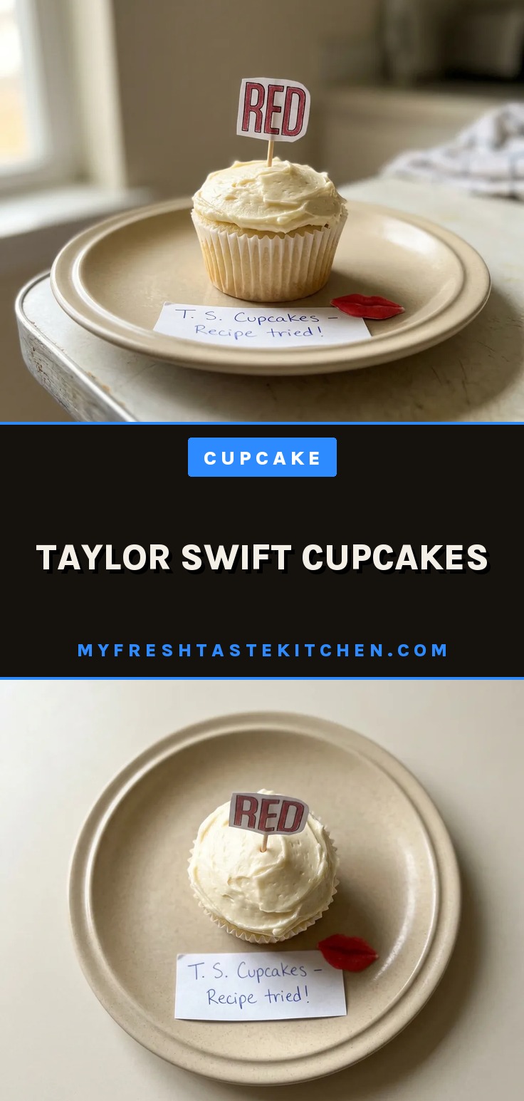 Bird's-eye view of a vanilla cupcake with white buttercream frosting and rainbow sprinkles.