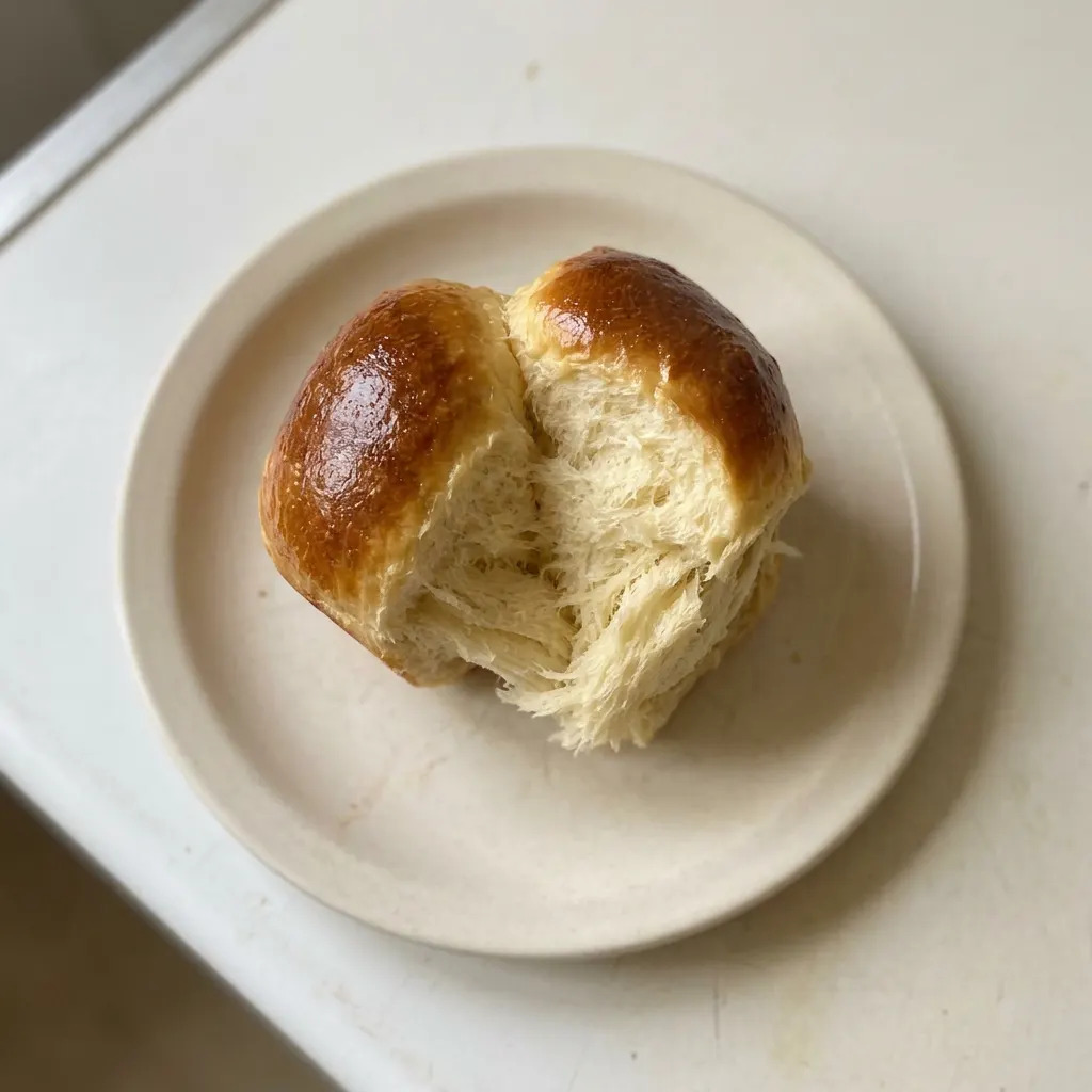 Plated brioche slice drizzled with non-dairy milk and a pat of vegan butter melting into the warm bread.