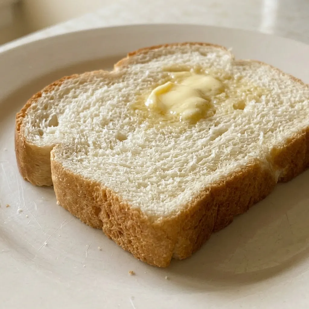 Macro detail of a slice showing an airy crumb with small holes and a soft interior.