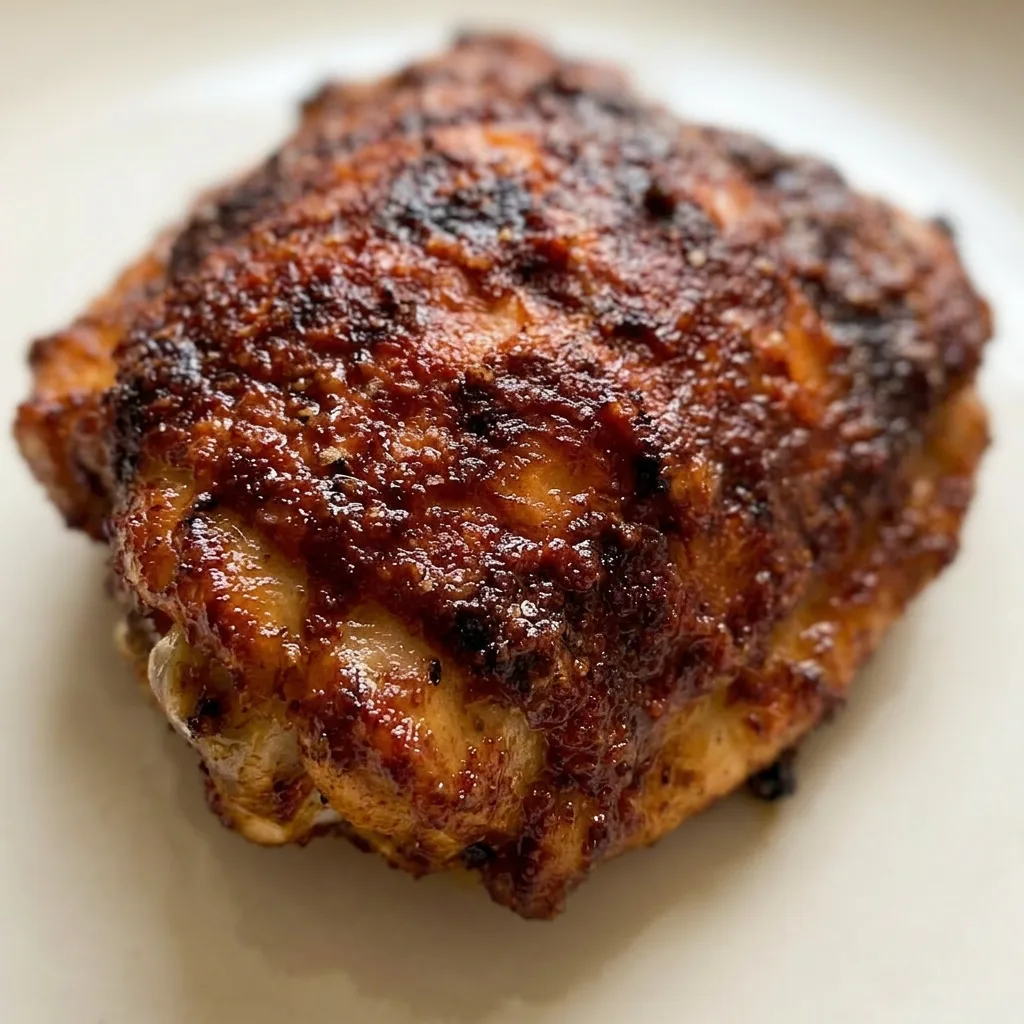 Macro detail of a chicken wing with crispy skin, visible black pepper and cayenne specks, glistening brown sugar crust.