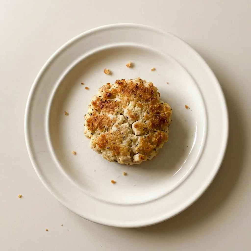 A plate of crispy chicken fritters, golden and irregularly shaped, garnished with parsley.