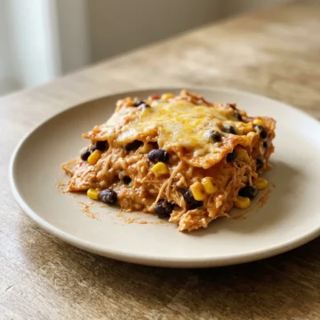 Crockpot Chicken Enchilada Casserole