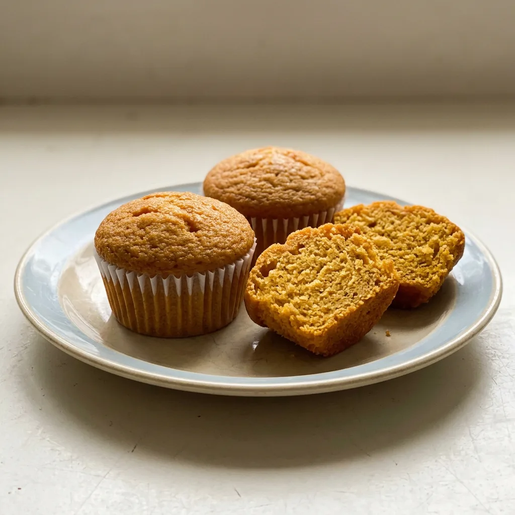 Bird's-eye view of a carrot cupcake with cream cheese frosting and a walnut half on top.
