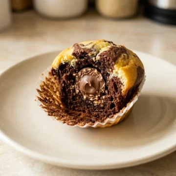 Marble Muffins with Chocolate Candy Centers