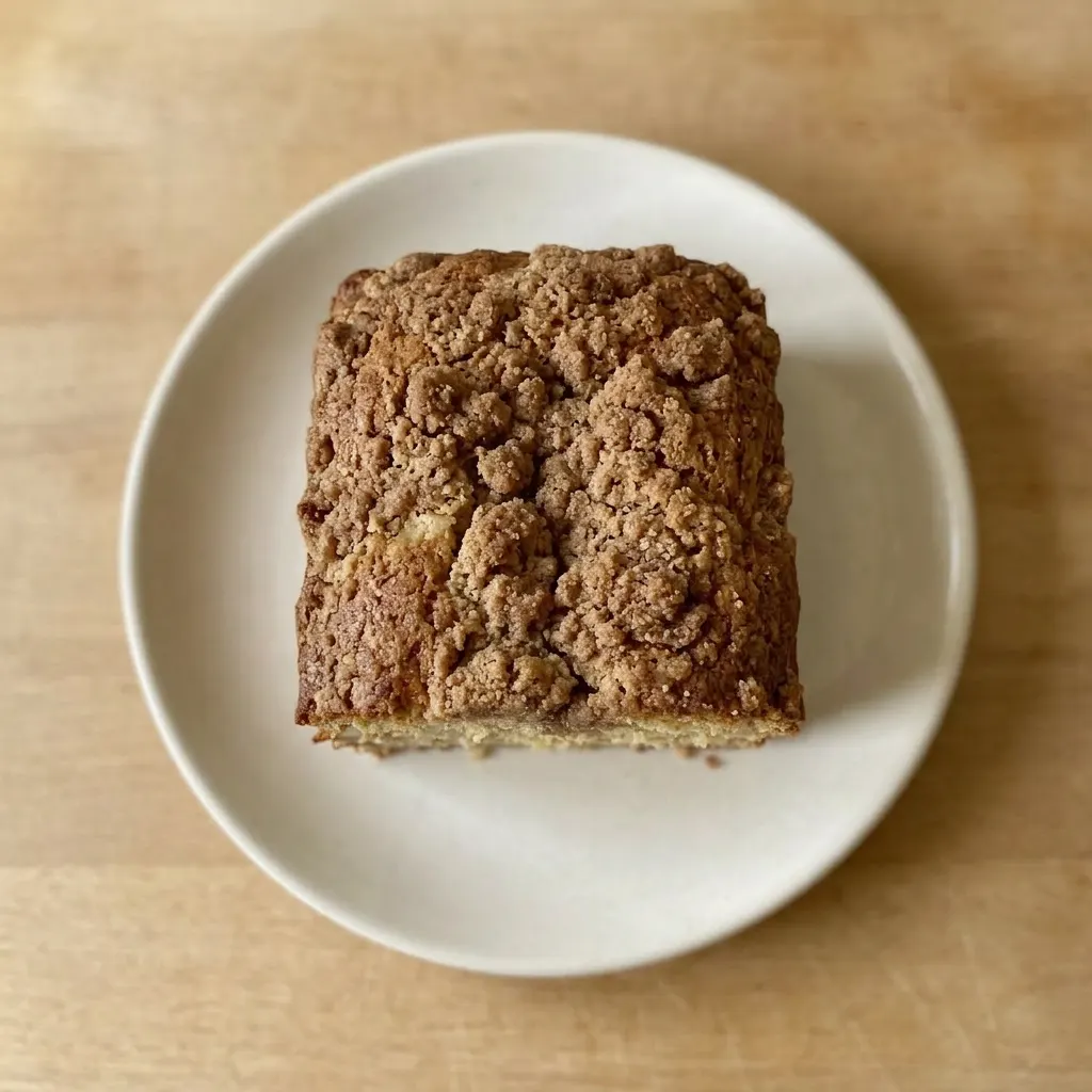 A plate of pear bread slices, each studded with pear pieces and topped with a sprinkle of cinnamon.
