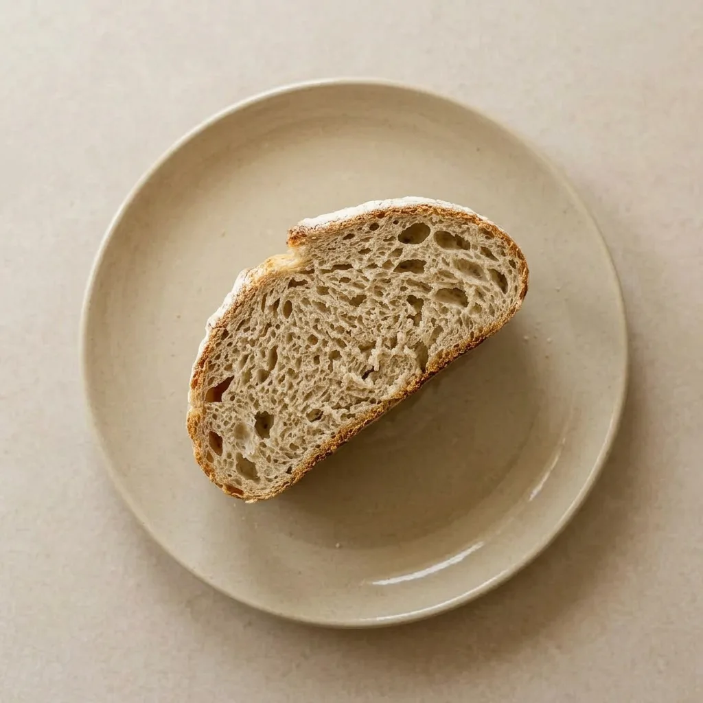 Ready to serve: A whole gluten-free artisan loaf with a cracked, rustic crust, accompanied by a small dish of olive oil and a sprinkle of salt.