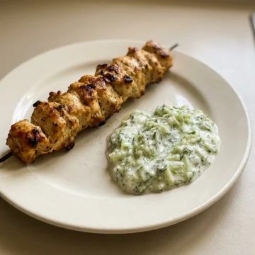 Greek Chicken Souvlaki with Tzatziki Sauce