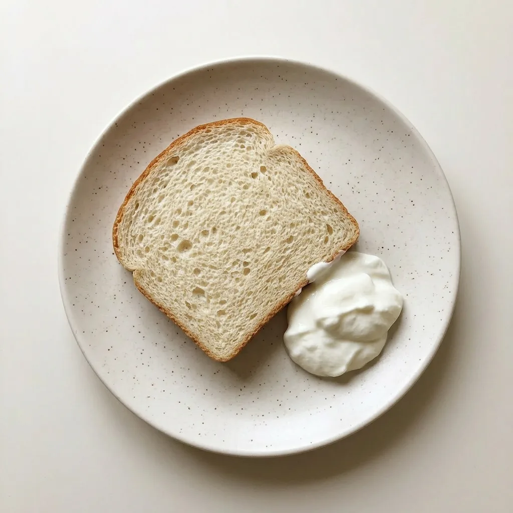 A serving of sliced bread on a plate, with a pat of butter melting over the warm, soft interior.