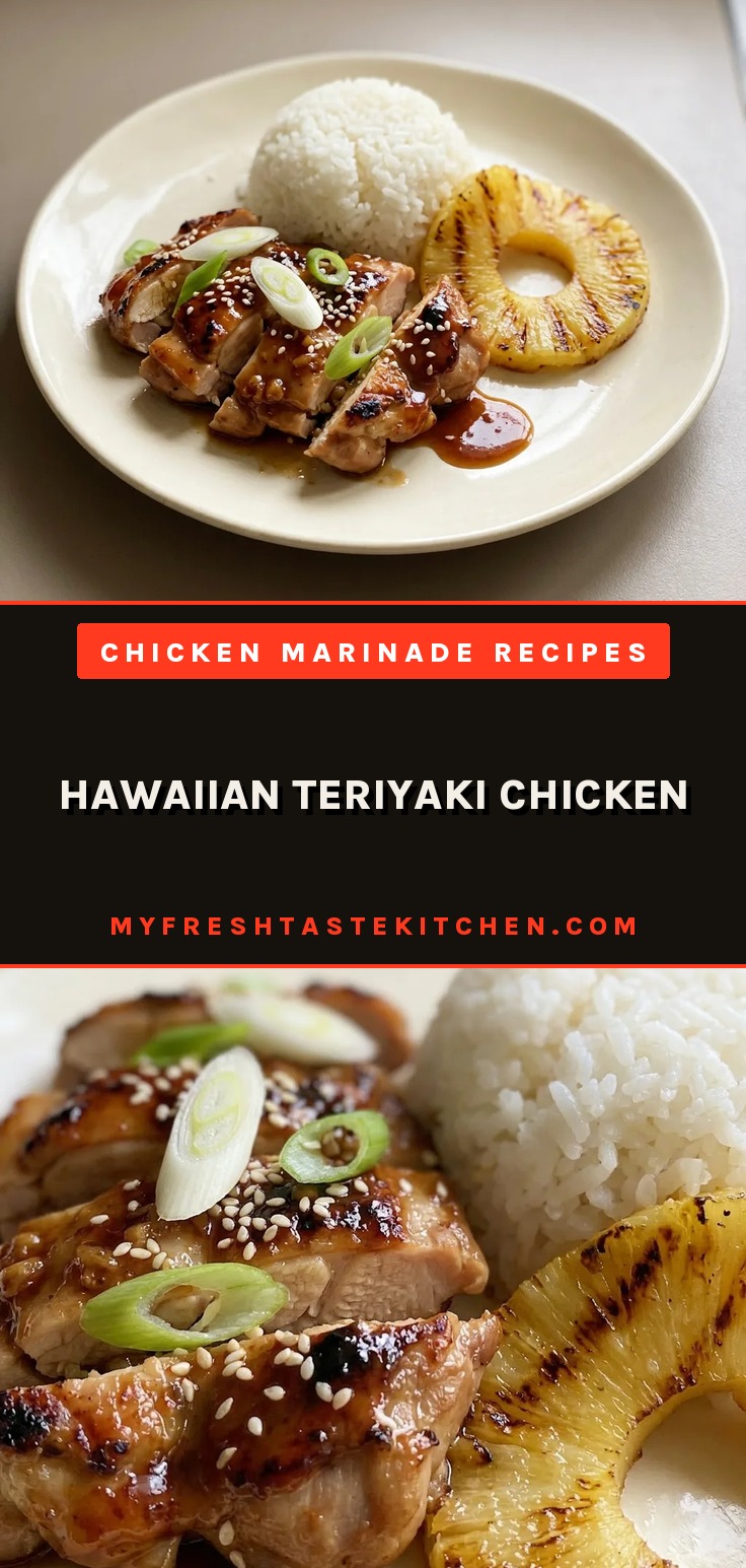 Top-down look at glazed chicken thighs on rice, garnished with sesame seeds and sliced green onions.