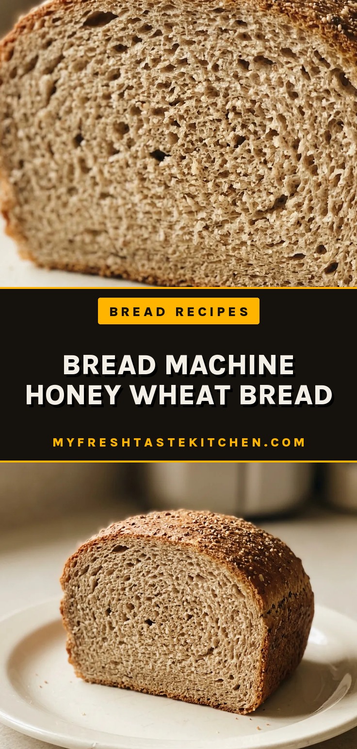 Top-down look at a round loaf of honey wheat bread, crust golden brown with a few cracks, sliced into wedges.