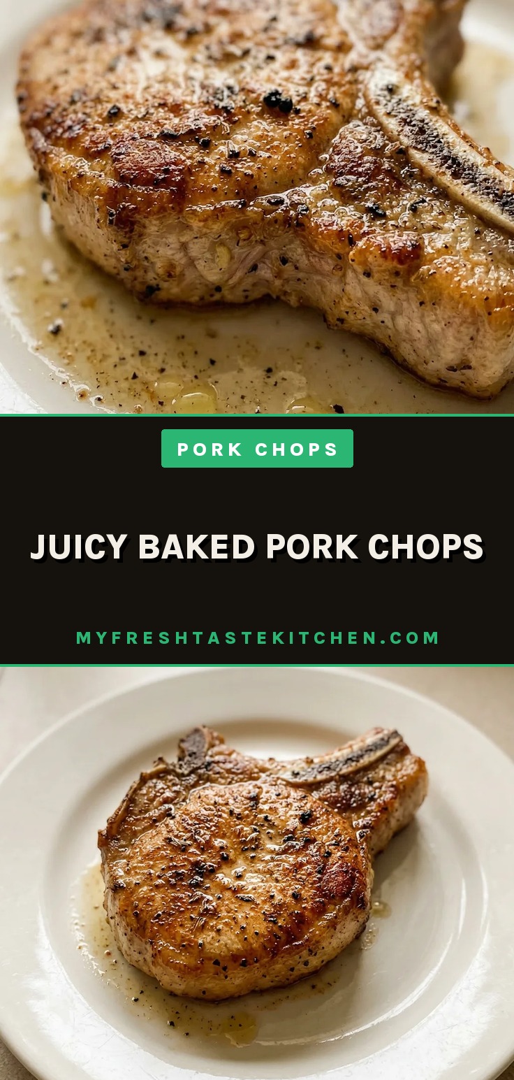 Overhead shot of two pork chops seasoned with brown sugar, smoked paprika, garlic and onion powders, and thyme.