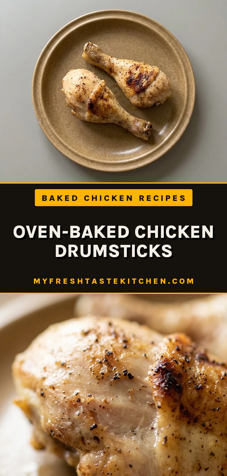 Bird's-eye view of four baked chicken drumsticks arranged in a cross pattern, seasoned with smoked paprika and garlic powder.