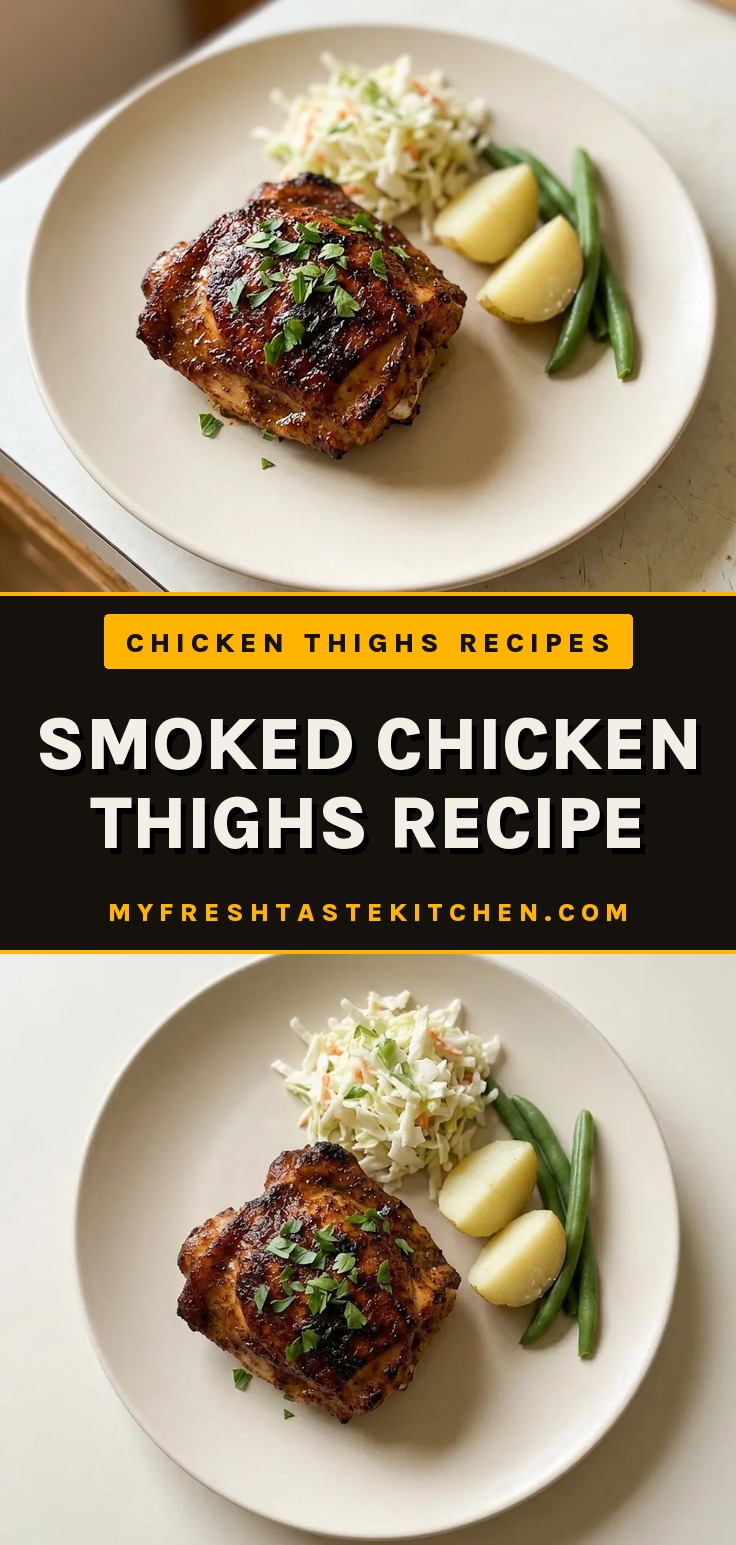Bird's-eye view of smoked chicken thighs glazed with a dark, caramelized sauce, sprinkled with paprika and black pepper.