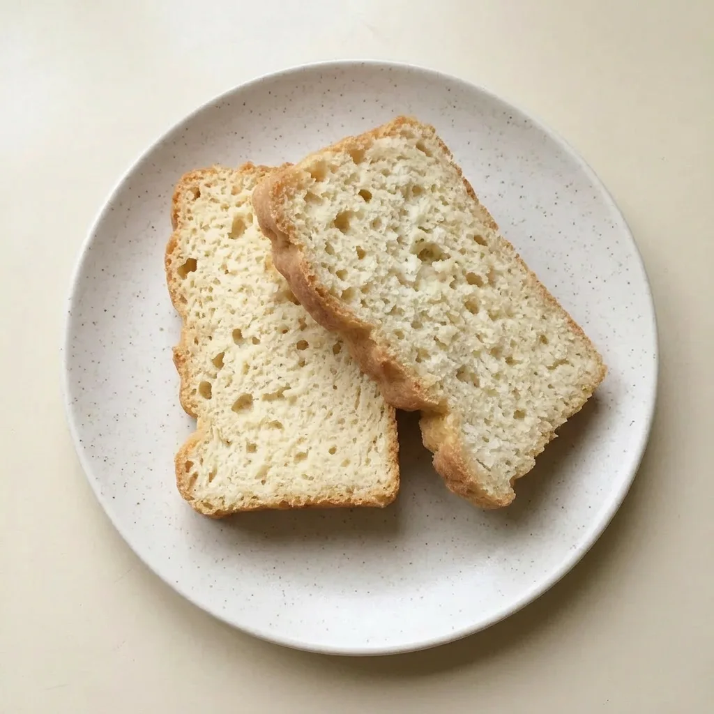 Ready to serve: a wedge of bread with a honey-drizzled top and a pat of butter.