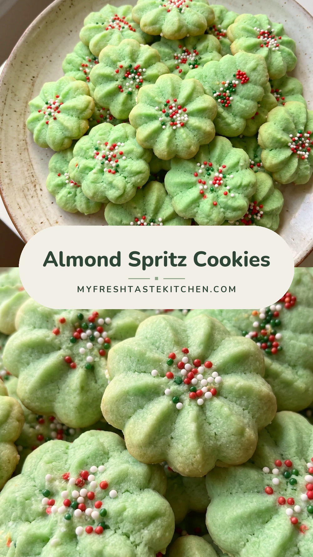 Butter cookies shaped like flowers and stars with a dusting of powdered sugar.