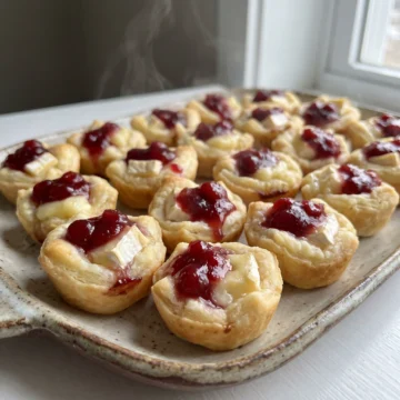 Brie Cranberry Puff Pastry Bites