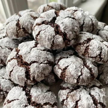 Chocolate Crinkle Cookies with Powdered Sugar