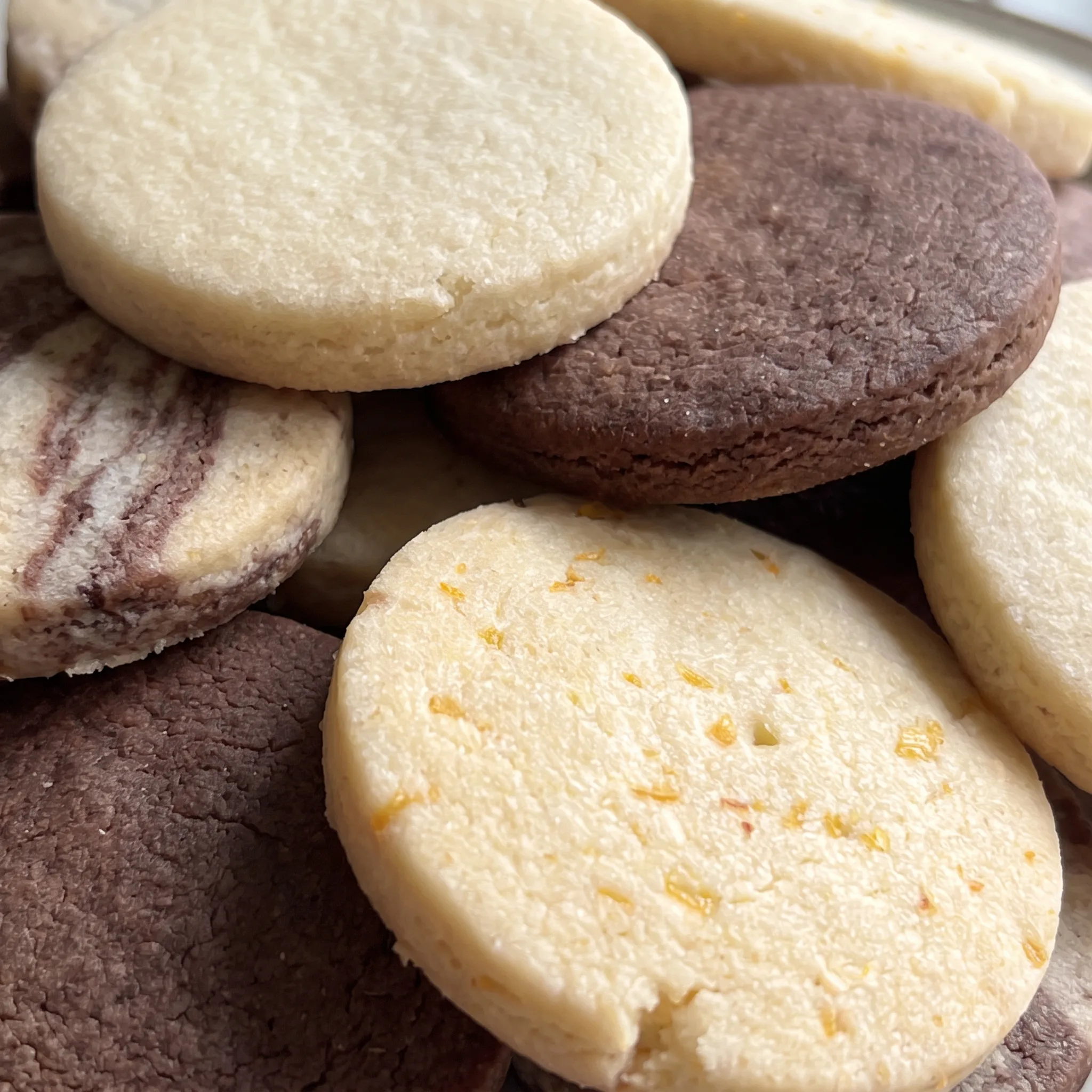 Soft sugar cookie with a tender crumb, buttery sheen, and lightly browned rim.
