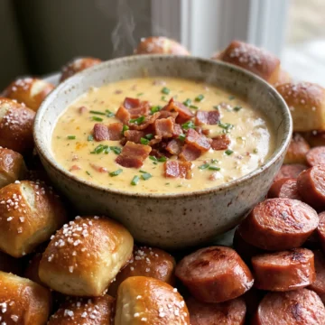 Bacon Beer Cheese Dip with White Cheddar