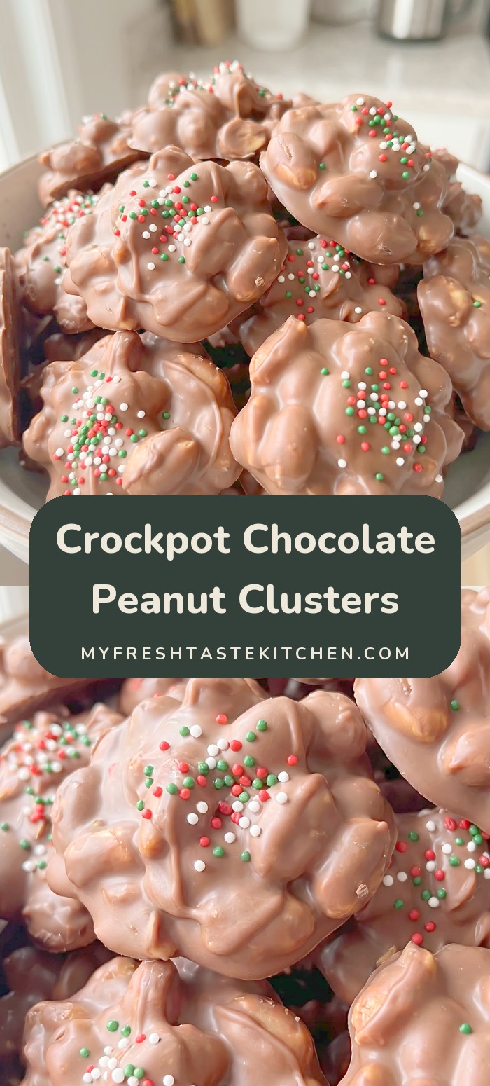 Salted roasted peanuts coated in melted white and semi-sweet chocolate, studded with chocolate chunks and sprinkles.