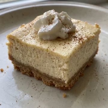 Eggnog Cheesecake Bars with Graham Cracker Crust