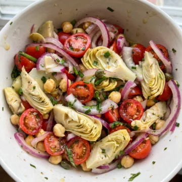 Tuscan Chickpea Artichoke Tomato Salad